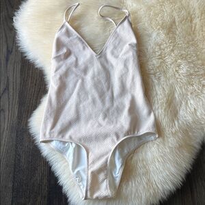 Sezane One Piece Lete Sauvage Ecru Cream Gold Swimsuit Size 38/6